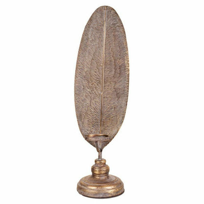 Candle Holder Alexandra House Living Golden Iron 16 x 60 x 17 cm Feathers Alexandra House Living