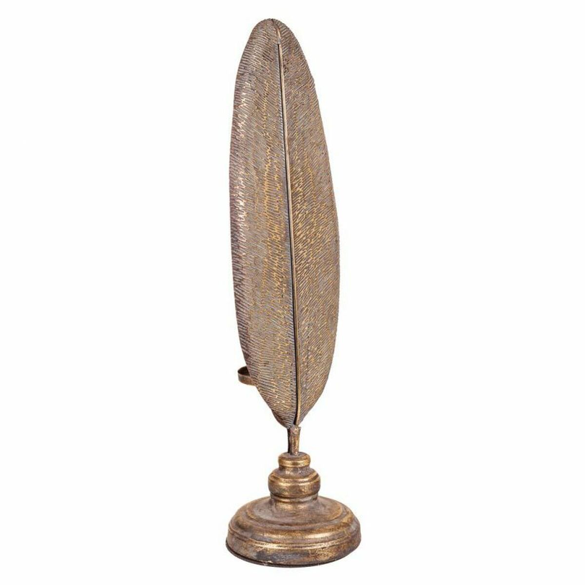 Candle Holder Alexandra House Living Golden Iron 16 x 60 x 17 cm Feathers Alexandra House Living