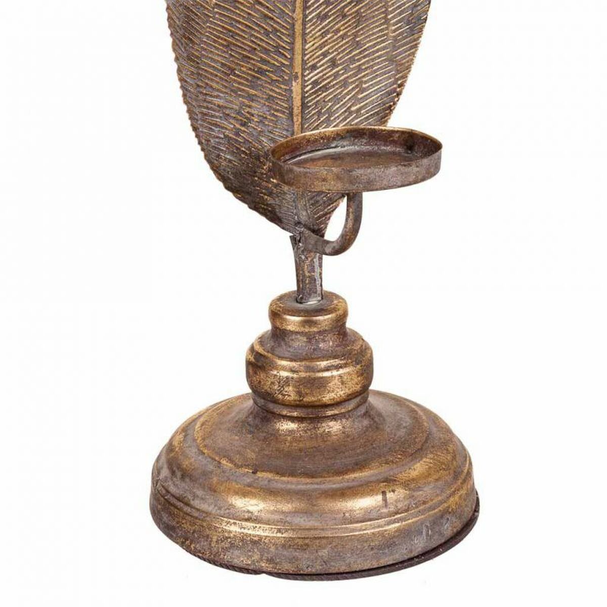 Candle Holder Alexandra House Living Golden Iron 16 x 60 x 17 cm Feathers Alexandra House Living