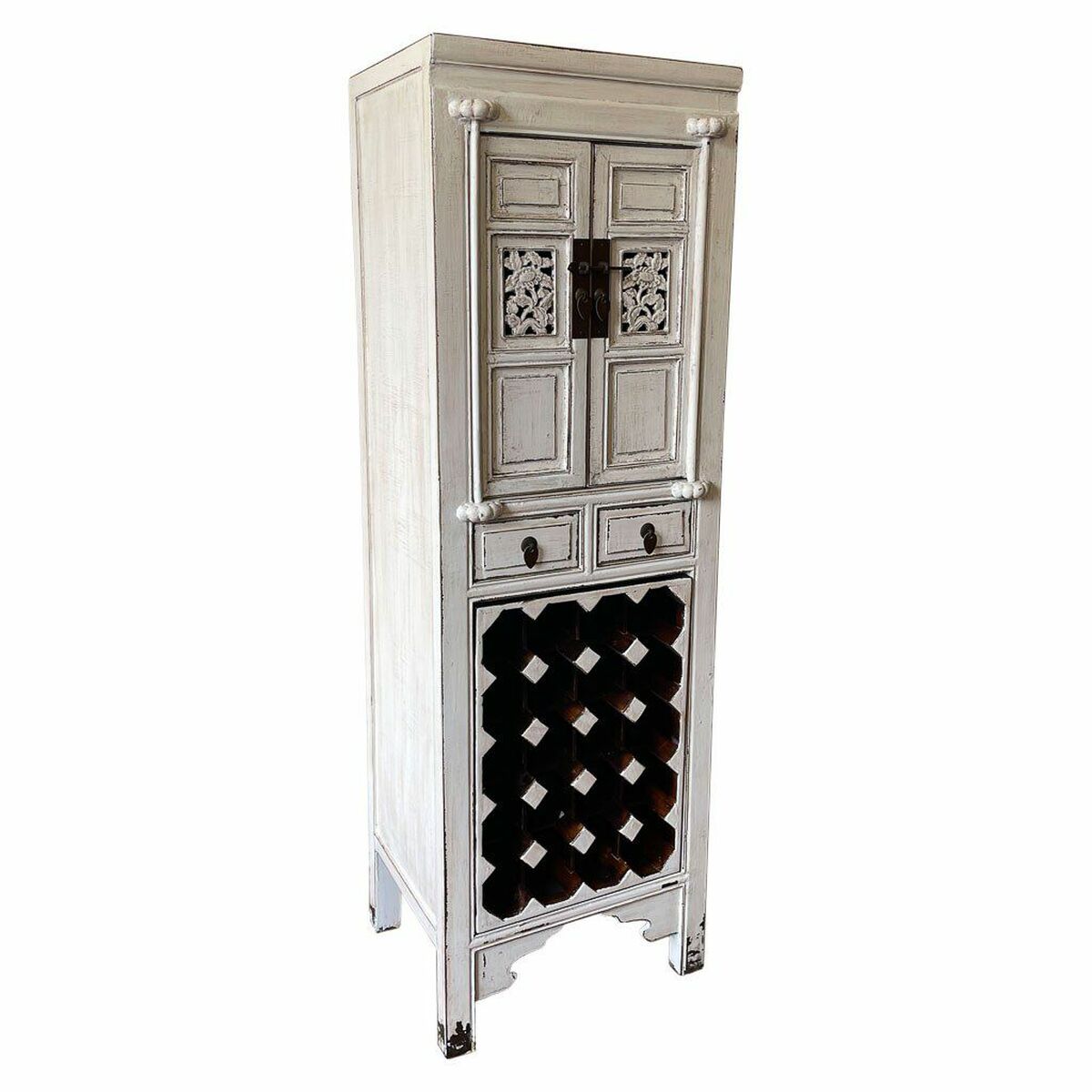 Bottle rack Alexandra House Living White Wood Elm wood 45 x 170 x 55 cm