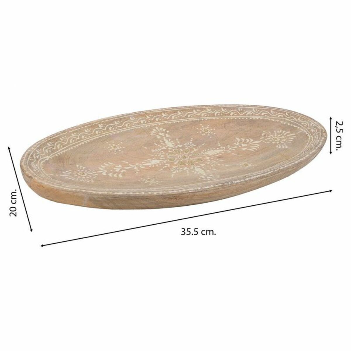 Centerpiece Alexandra House Living White Natural Mango wood 19 x 3 x 38 cm Alexandra House Living