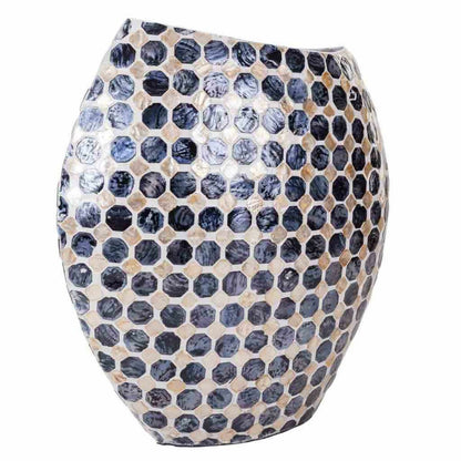 Vase Alexandra House Living Grey Cream Paper Mother of pearl Capiz 14 x 35 x 33 cm Alexandra House Living