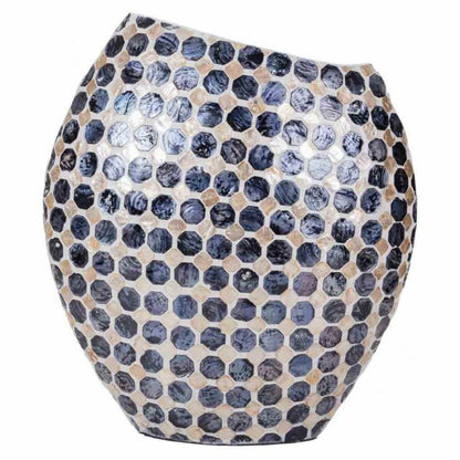 Vase Alexandra House Living Grey Cream Paper Mother of pearl Capiz 14 x 35 x 33 cm Alexandra House Living