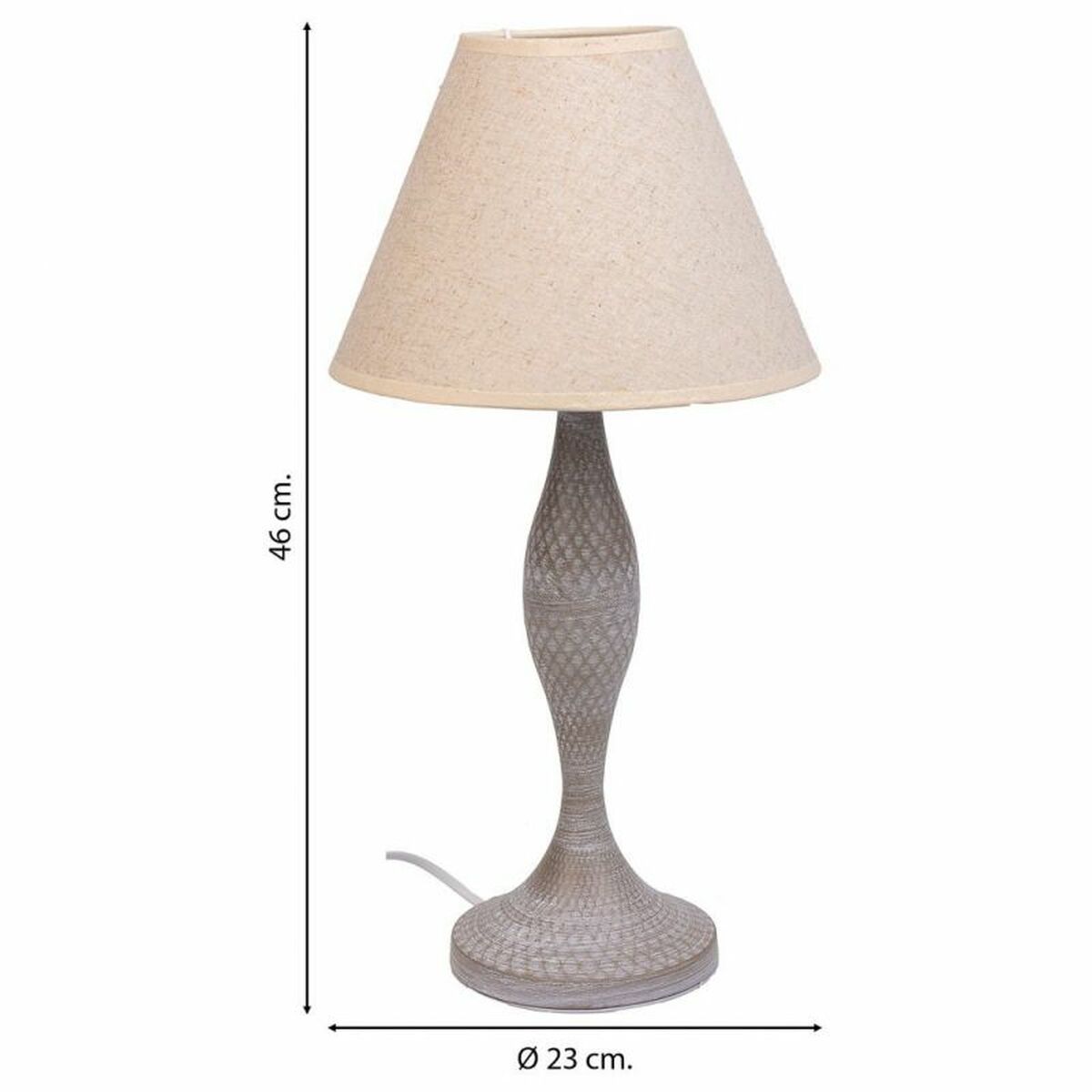 Desk lamp Alexandra House Living White Grey Metal Cloth 220-240 V 23 x 46 x 23 cm Alexandra House Living