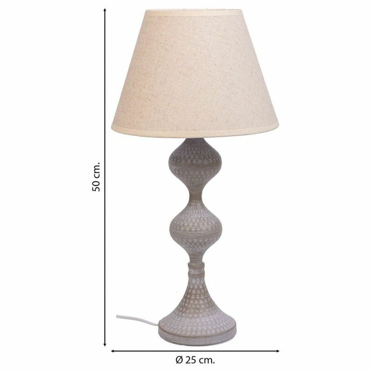 Desk lamp Alexandra House Living White Grey Metal Cloth 220-240 V 25 x 50 x 25 cm Alexandra House Living