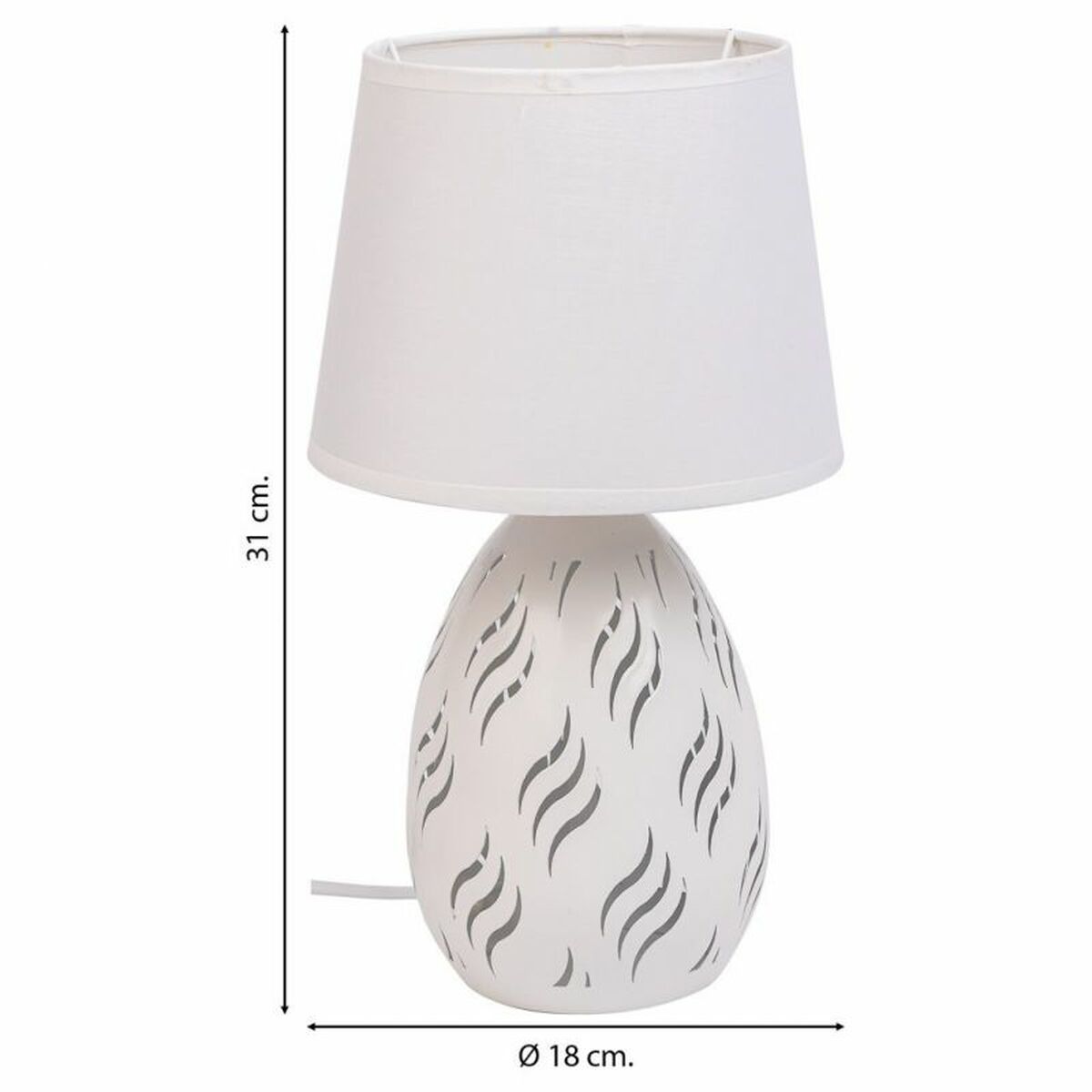 Desk lamp Alexandra House Living White Metal Cloth 220-240 V 18 x 31 x 18 cm Alexandra House Living