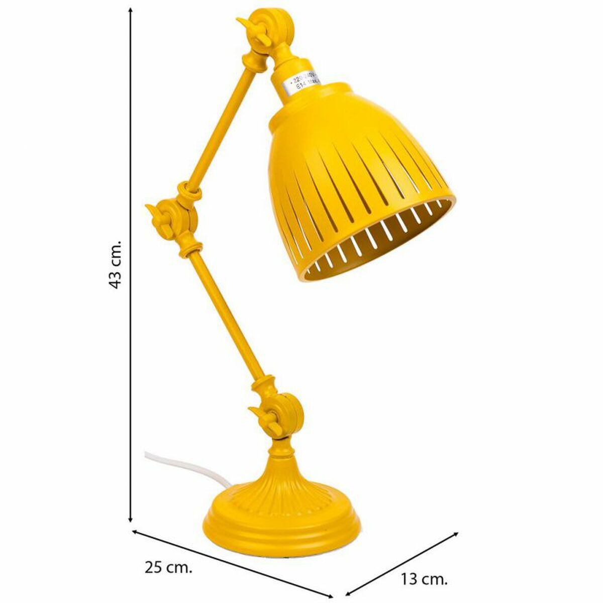 Flexo/Desk lamp Alexandra House Living Yellow Metal 13 x 43 x 25 cm Alexandra House Living