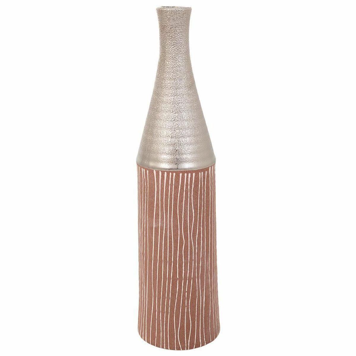 Vase Alexandra House Living Silver Ceramic 13 x 53 x 13 cm Alexandra House Living