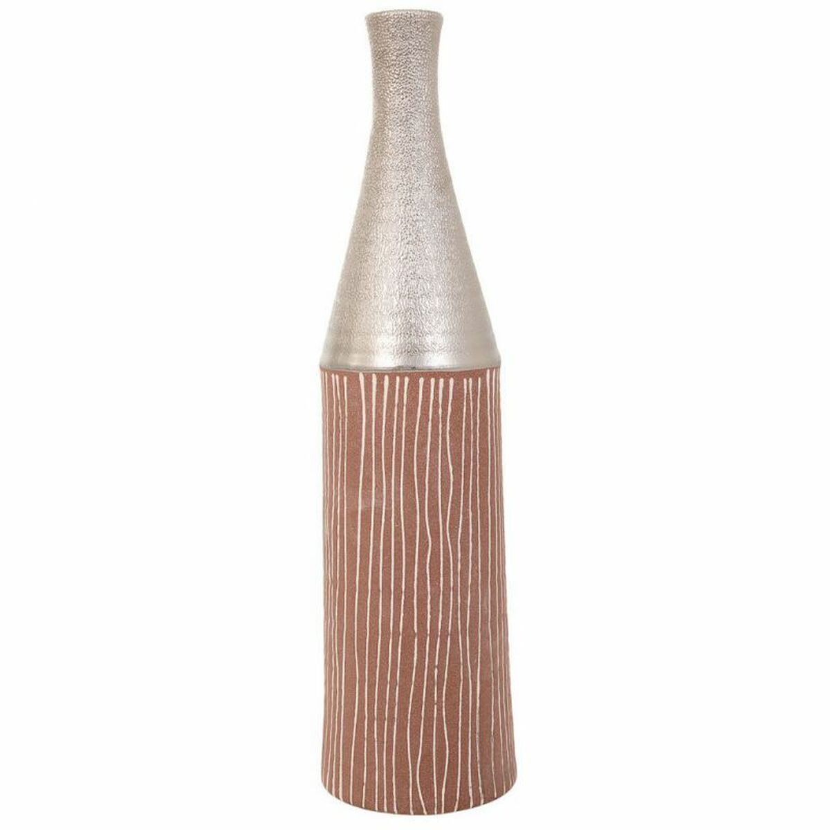 Vase Alexandra House Living Silver Ceramic 13 x 53 x 13 cm Alexandra House Living