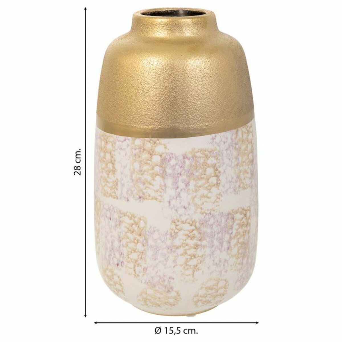 Vase Alexandra House Living Gold Ceramic 15 x 28 x 15 cm Alexandra House Living