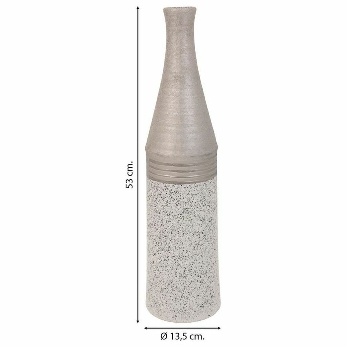 Vase Alexandra House Living Silver Ceramic 13 x 53 x 13 cm Alexandra House Living