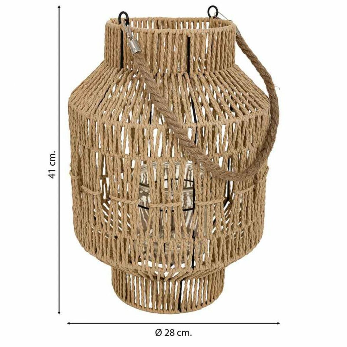 Lantern Alexandra House Living Natural Paper Iron 28 x 41 x 28 cm Alexandra House Living