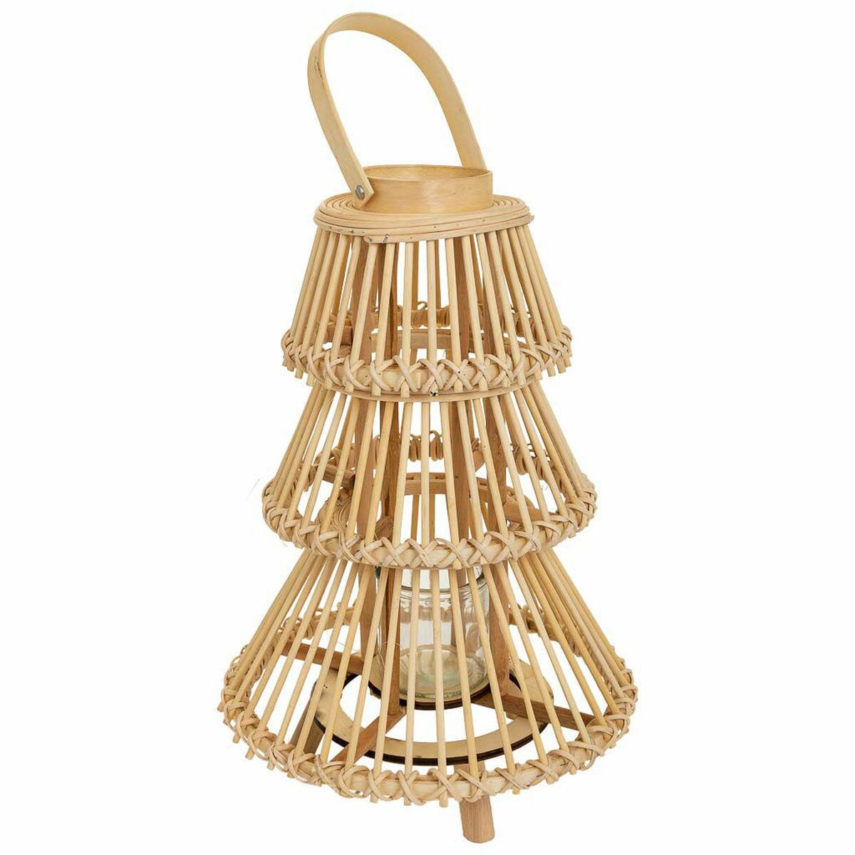 Lantern Alexandra House Living Natural Bamboo 29 x 42 x 29 cm Alexandra House Living