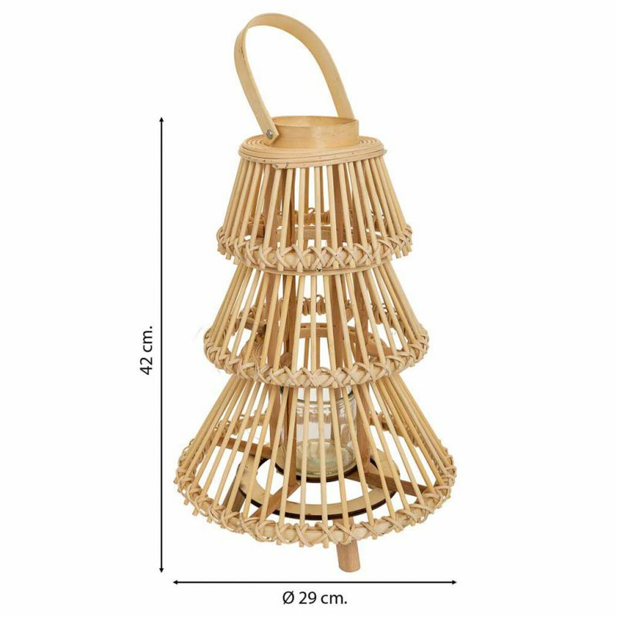 Lantern Alexandra House Living Natural Bamboo 29 x 42 x 29 cm Alexandra House Living