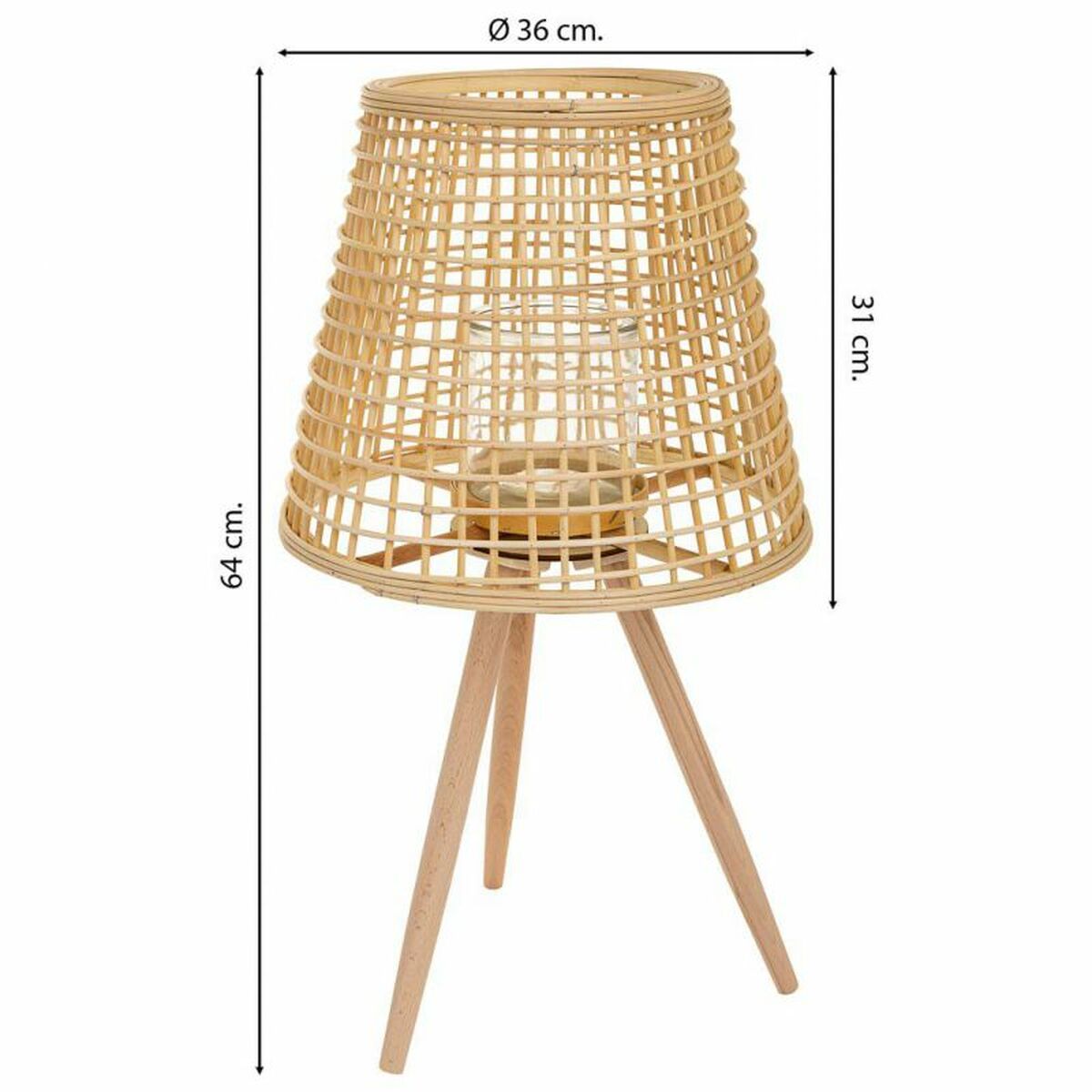 Lantern Alexandra House Living Natural Bamboo Rattan 36 x 64 x 36 cm Alexandra House Living