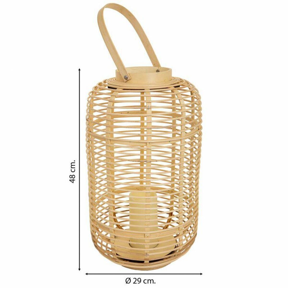 Lantern Alexandra House Living Natural Bamboo Rattan 29 x 48 x 29 cm Alexandra House Living