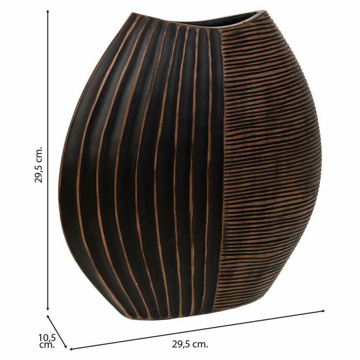 Vase Alexandra House Living Brown Polyresin 10 x 29 x 29 cm Alexandra House Living