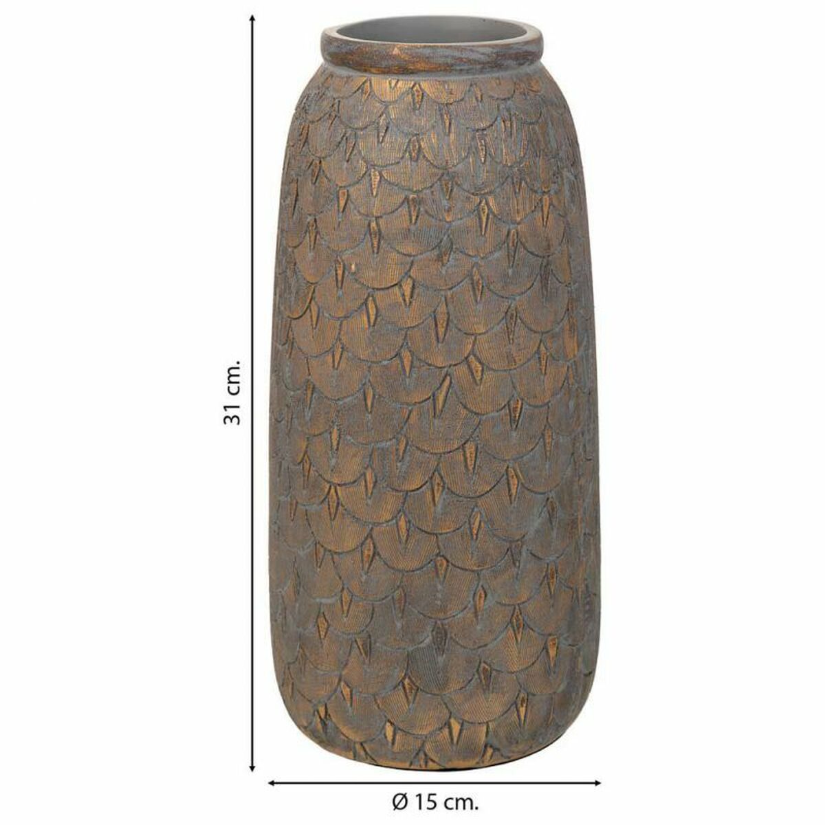 Vase Alexandra House Living Grey Golden Polyresin 15 x 31 x 15 cm Alexandra House Living