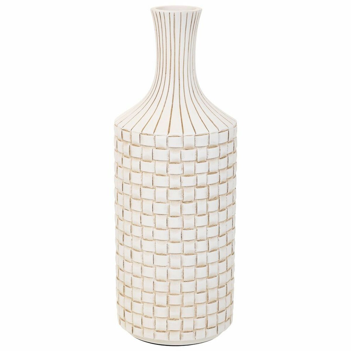 Vase Alexandra House Living White Polyresin 14 x 39 x 14 cm Alexandra House Living