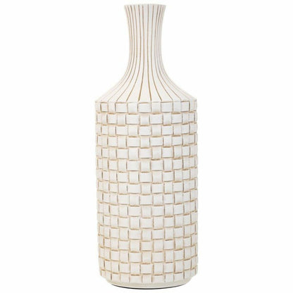 Vase Alexandra House Living White Polyresin 14 x 39 x 14 cm Alexandra House Living