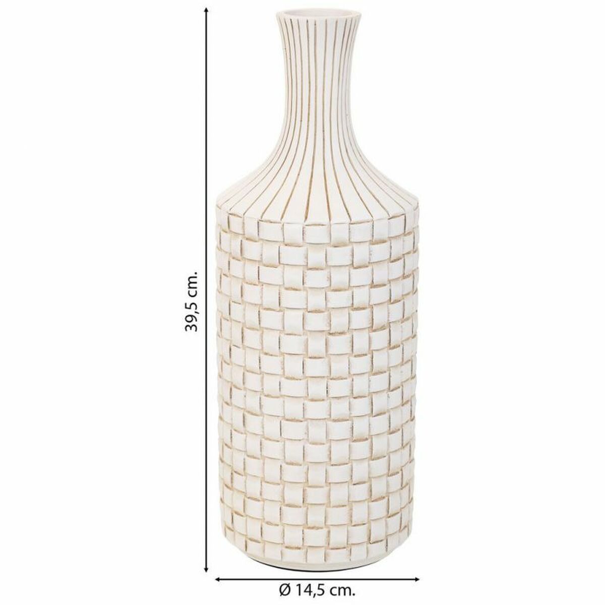 Vase Alexandra House Living White Polyresin 14 x 39 x 14 cm Alexandra House Living