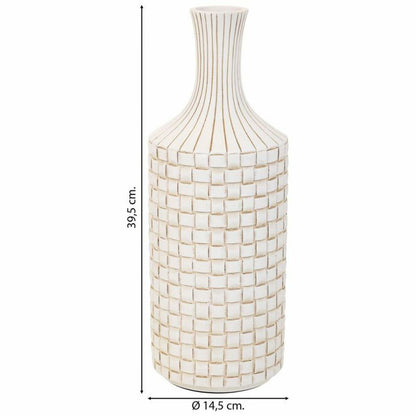 Vase Alexandra House Living White Polyresin 14 x 39 x 14 cm Alexandra House Living