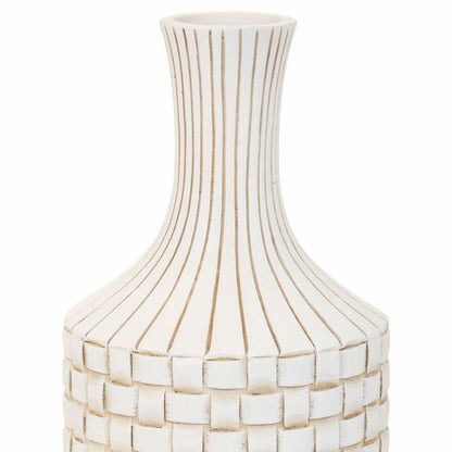 Vase Alexandra House Living White Polyresin 14 x 39 x 14 cm Alexandra House Living