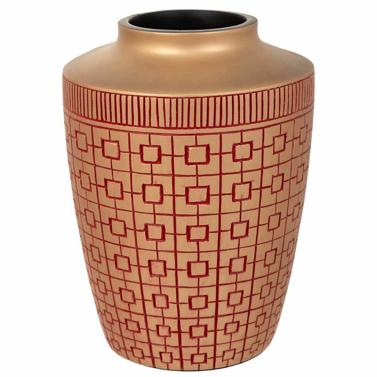 Vase Alexandra House Living Red Golden Polyresin 18 x 24 x 18 cm Alexandra House Living