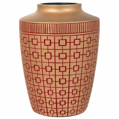 Vase Alexandra House Living Red Golden Polyresin 18 x 24 x 18 cm Alexandra House Living