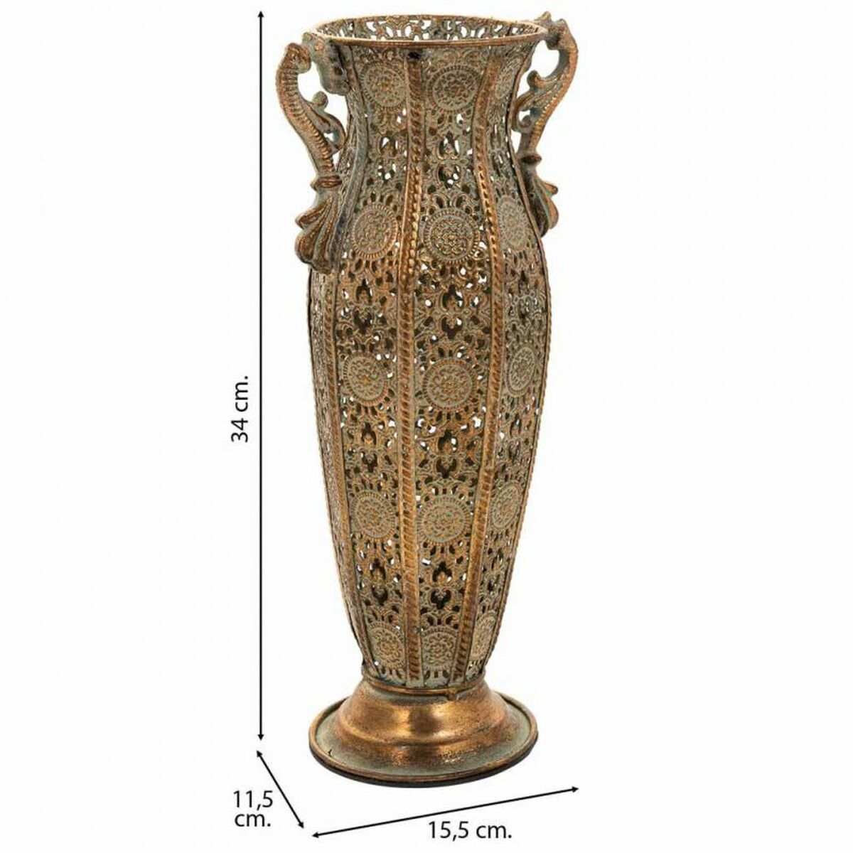 Vase Alexandra House Living Gold Iron 11 x 34 x 11 cm Alexandra House Living