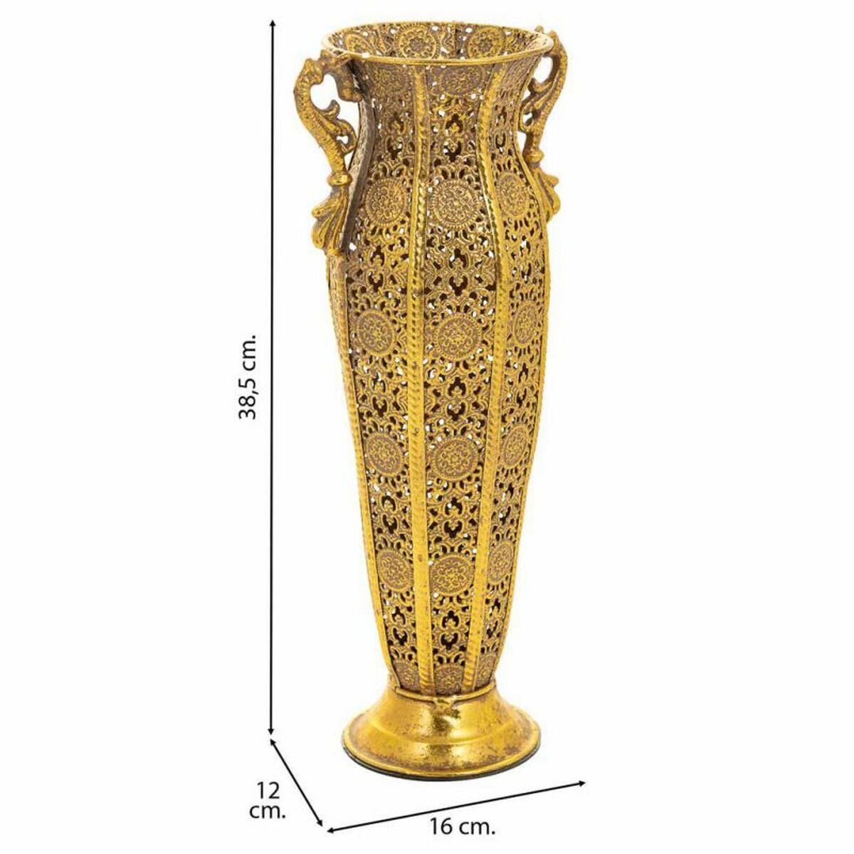 Vase Alexandra House Living Gold Iron 12 x 38 x 16 cm Alexandra House Living