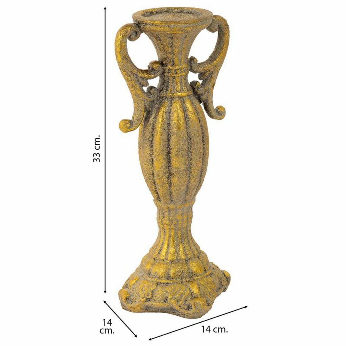 Candle Holder Alexandra House Living Gold Resin 14 x 33 x 14 cm Alexandra House Living