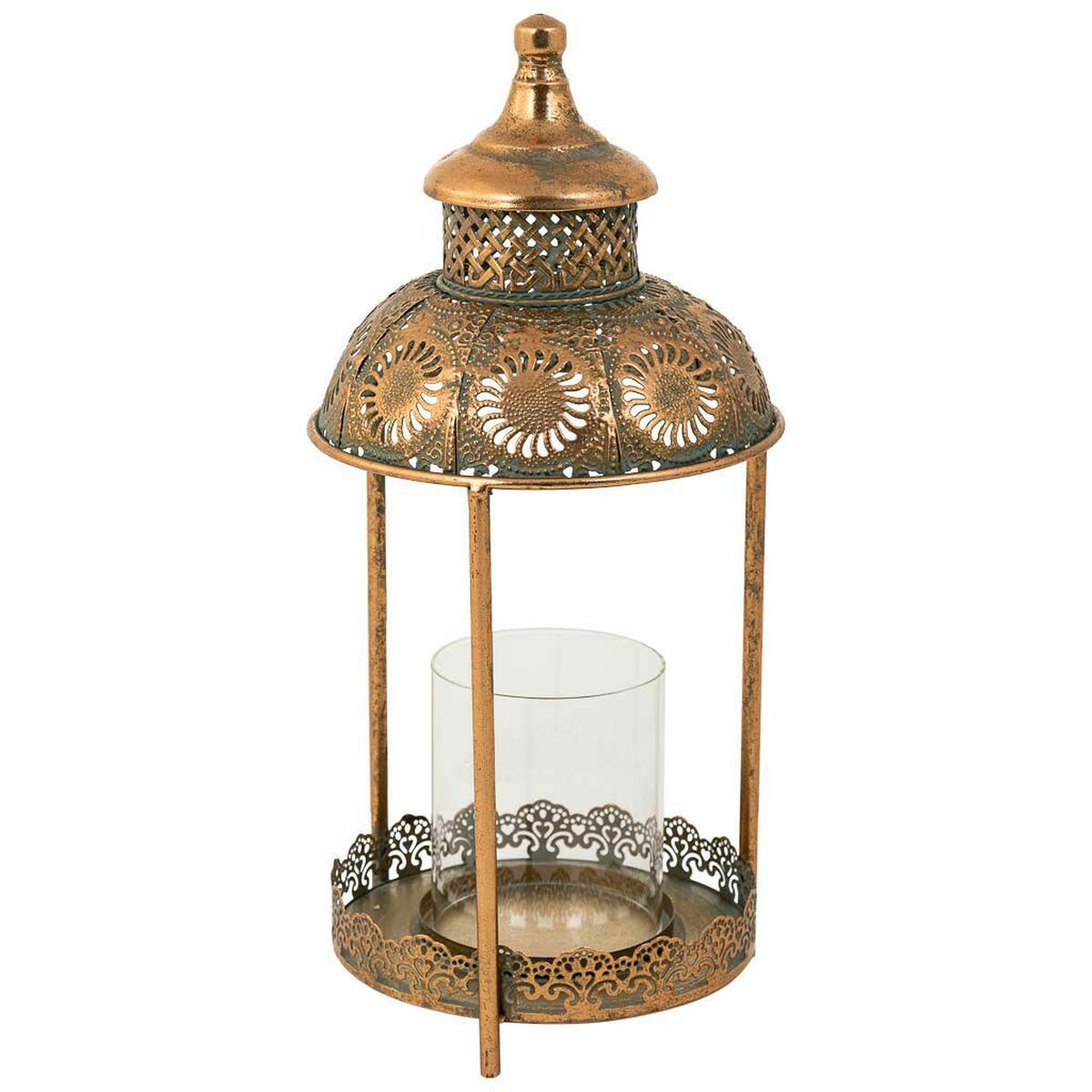 Candleholder Alexandra House Living Gold Glass Iron 19 x 42 x 19 cm Alexandra House Living