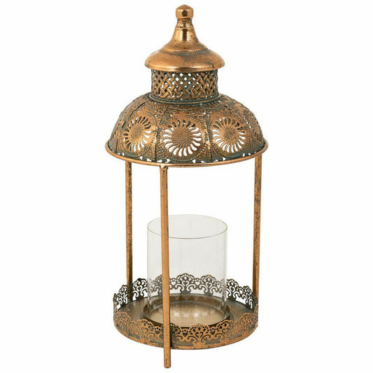 Candleholder Alexandra House Living Gold Glass Iron 19 x 42 x 19 cm Alexandra House Living