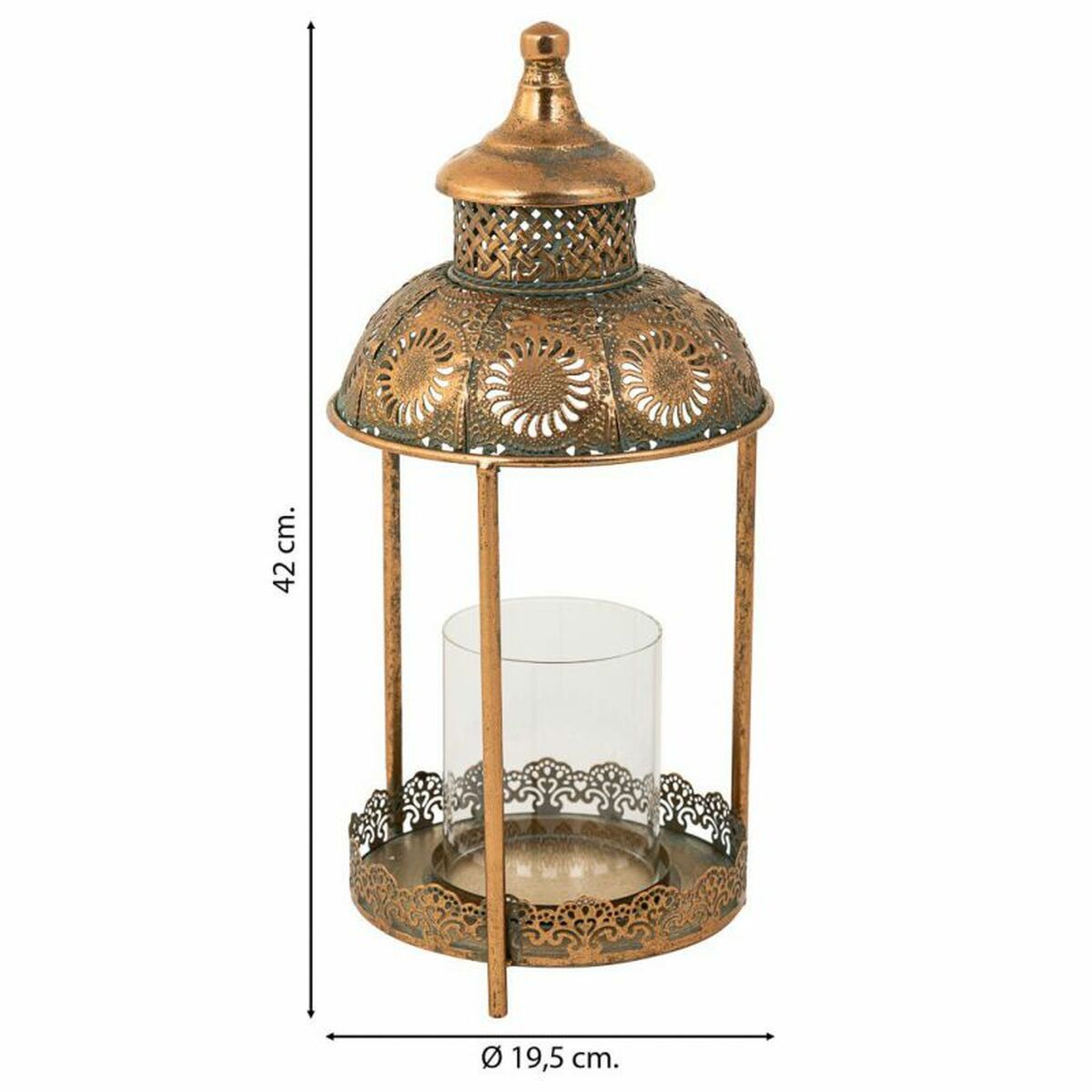 Candleholder Alexandra House Living Gold Glass Iron 19 x 42 x 19 cm Alexandra House Living