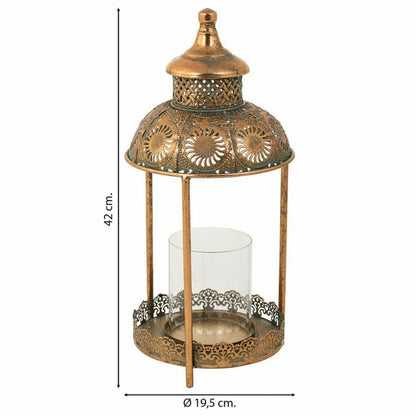 Candleholder Alexandra House Living Gold Glass Iron 19 x 42 x 19 cm Alexandra House Living