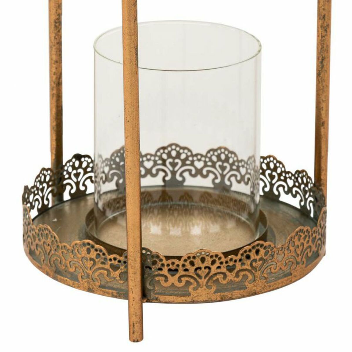 Candleholder Alexandra House Living Gold Glass Iron 19 x 42 x 19 cm Alexandra House Living