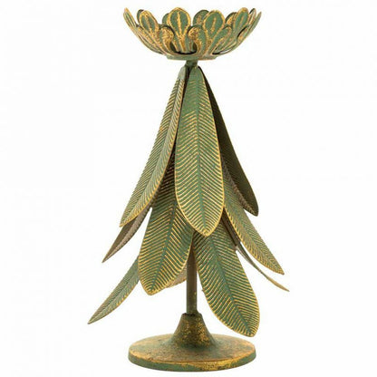 Candle Holder Alexandra House Living Gold Iron 21 x 31 x 21 cm Feathers Alexandra House Living