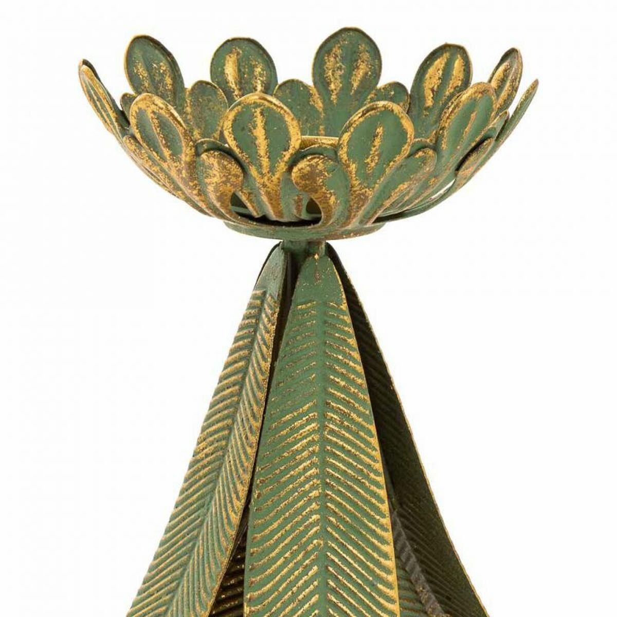 Candle Holder Alexandra House Living Gold Iron 21 x 31 x 21 cm Feathers Alexandra House Living