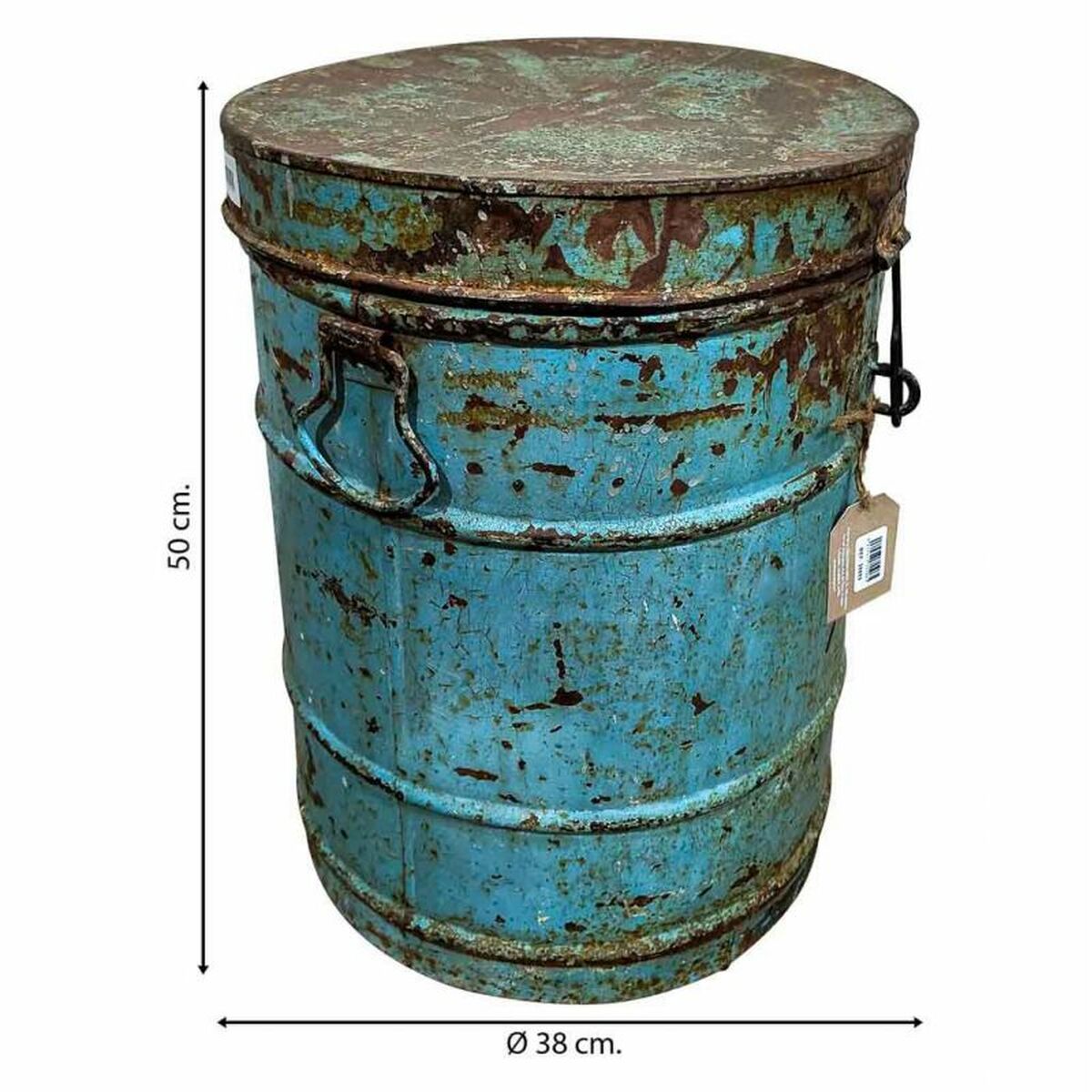 Decorative canister Alexandra House Living Blue Iron Traditional style 38 x 50 x 38 cm