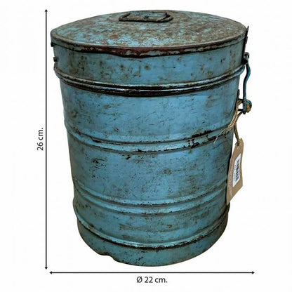 Decorative canister Alexandra House Living Blue Iron Traditional style 22 x 26 x 22 cm Alexandra House Living