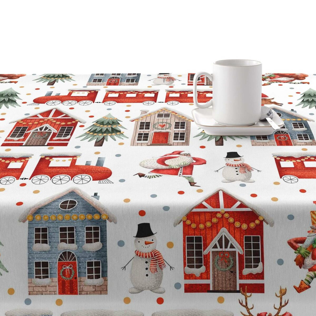 Stain-proof resined tablecloth Belum Merry Christmas Multicolour 250 x 150 cm Belum