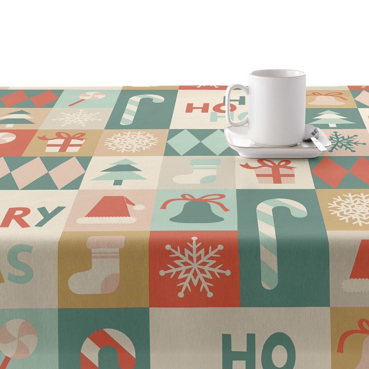 Stain-proof resined tablecloth Belum Merry Christmas Multicolour 250 x 150 cm Belum