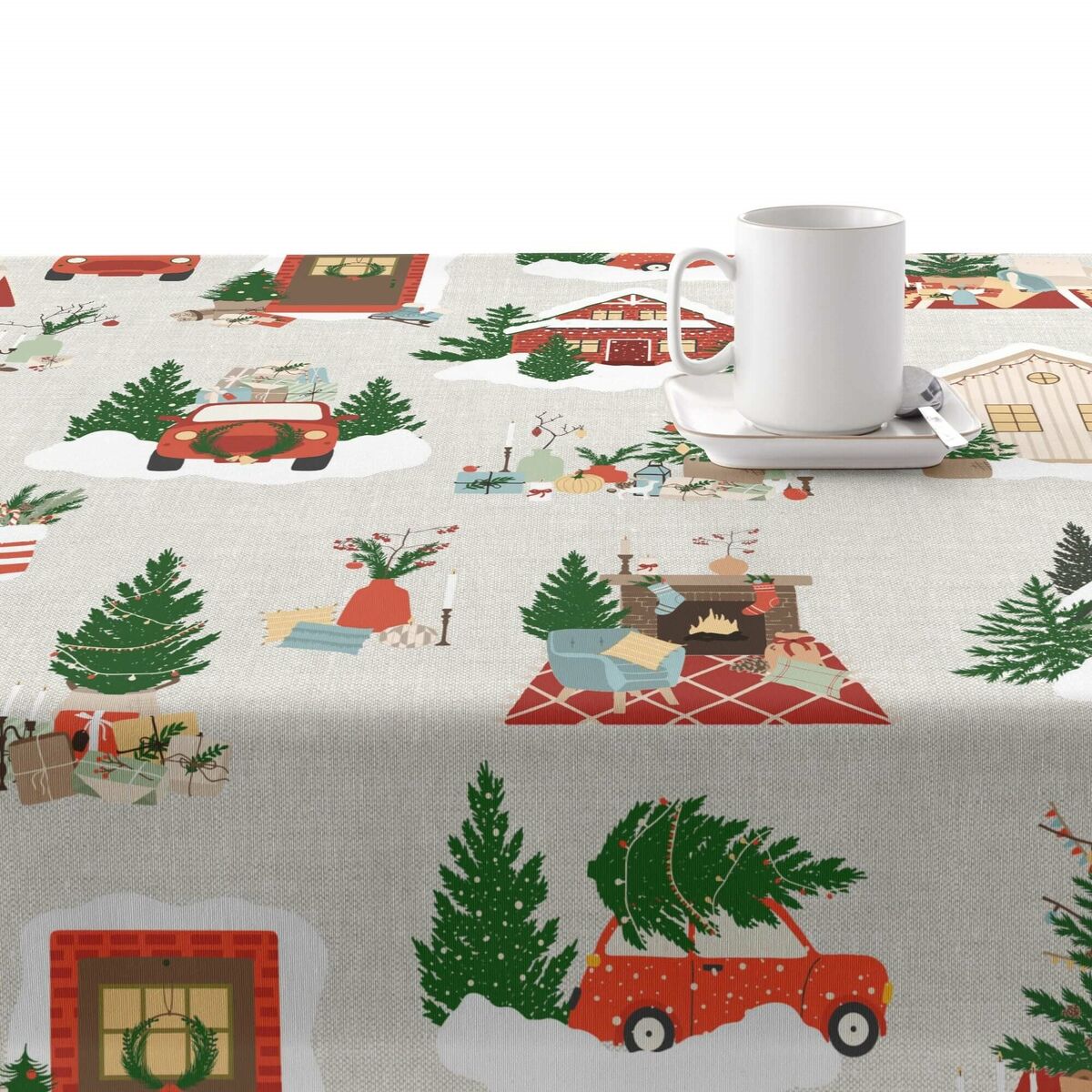 Stain-proof resined tablecloth Belum Merry Christmas Multicolour 250 x 140 cm Belum