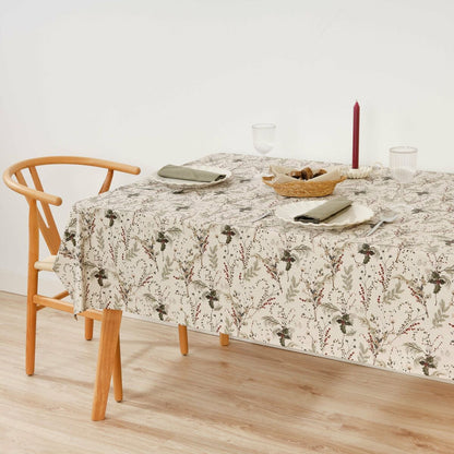 Stain-proof resined tablecloth Belum Christmas Mistletoe Red Green Natural 200 x 150 cm Belum