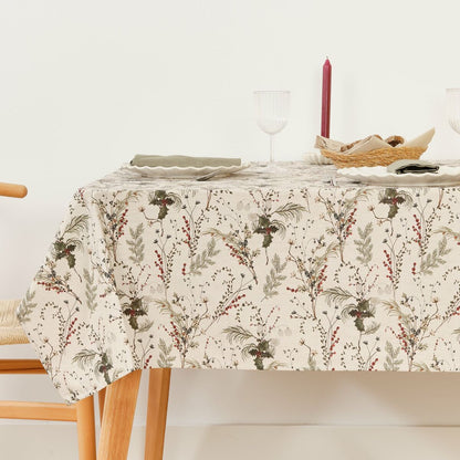 Stain-proof resined tablecloth Belum Christmas Mistletoe Red Green Natural 300 x 140 cm Belum