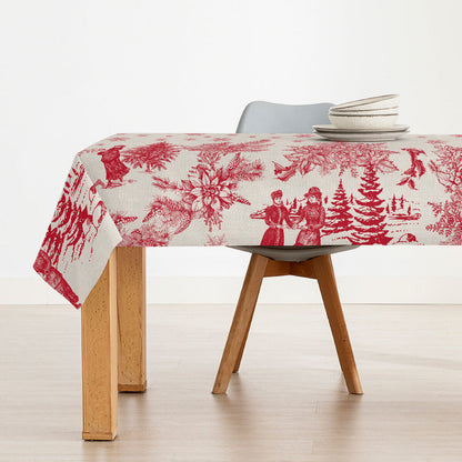 Stain-proof resined tablecloth Belum Christmas Toile Red Linen 250 x 140 cm Belum