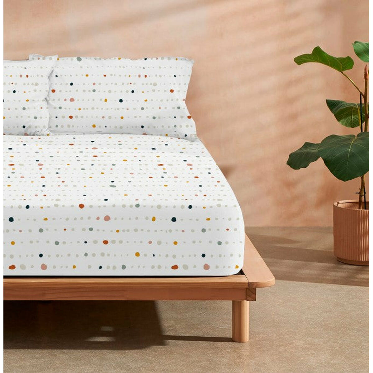 Fitted bottom sheet Decolores Sahara Multicolour King size Decolores