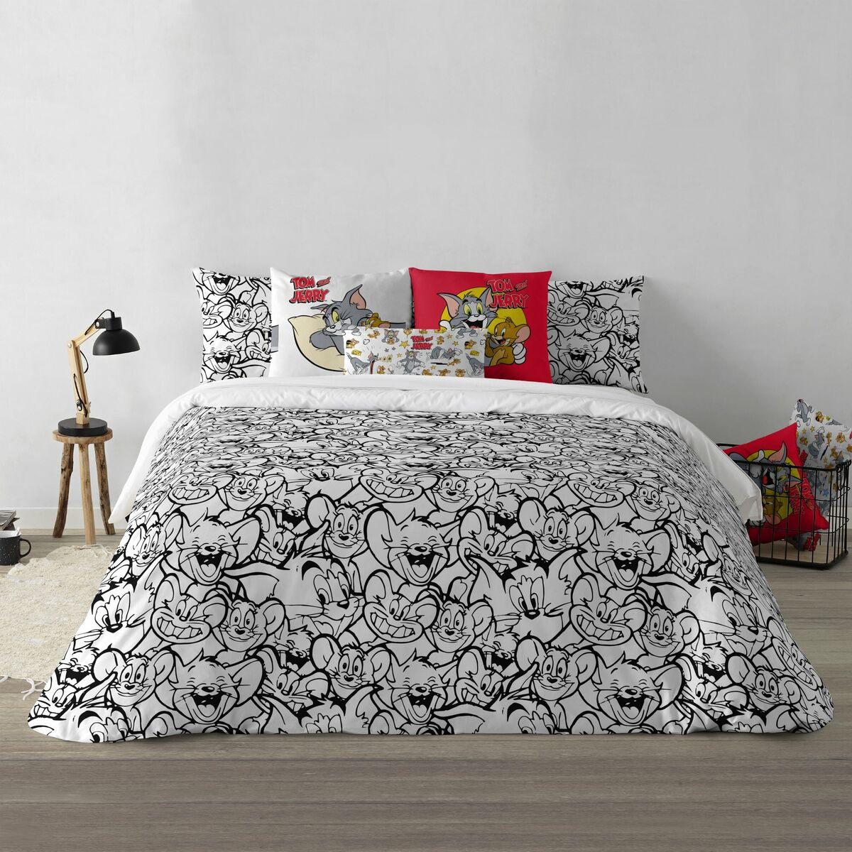 Nordic cover Tom & Jerry B&W White black 175 Threads 140 x 200 cm Tom & Jerry