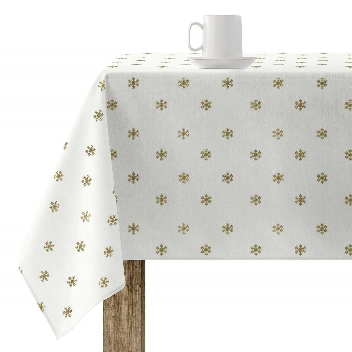 Stain-proof resined tablecloth Belum Snowflakes Gold Multicolour 250 x 150 cm Belum